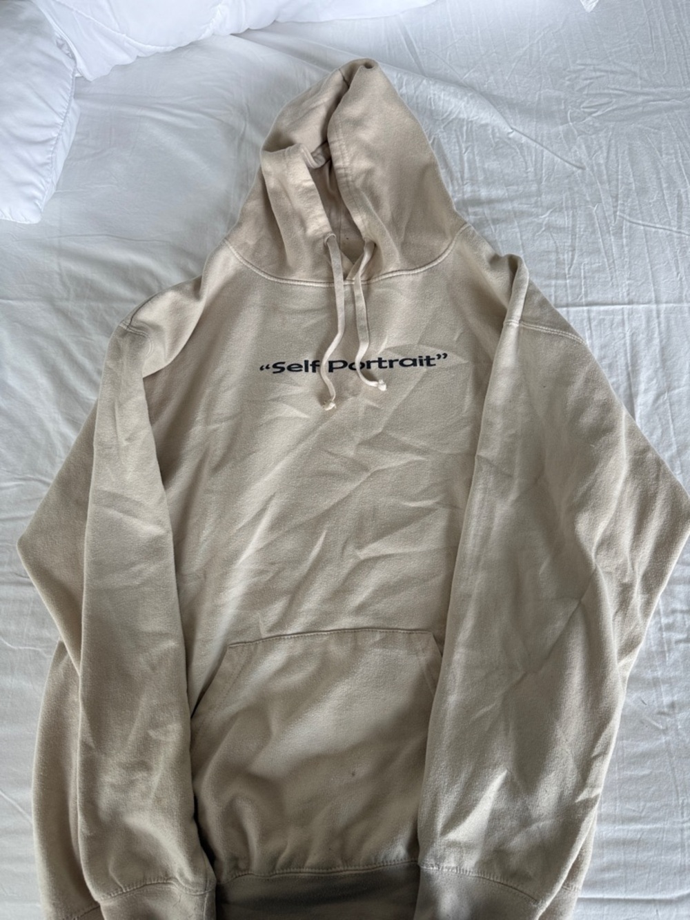 Beige Bob Dylan Self Portrait Hoodie